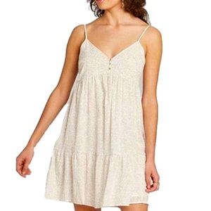 White Floral Print Sleeveless Button Dress | Lightweight and Lined | Wild Fable
